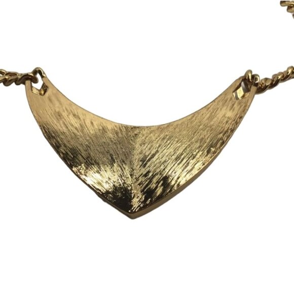 Vtg Vince Camuto Zebra Pattern Chunky Gold Tone Chain Necklace -17in Adjustable - Picture 3 of 7